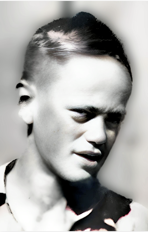 black and white portrait of a young man.