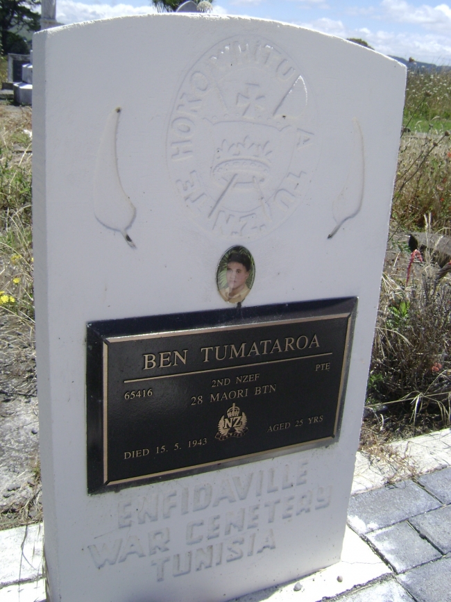NZ grave of Ben Tumataroa at Hiruharama Pa/Marae, Mohaka