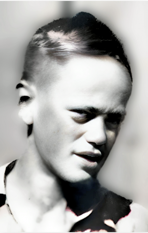 black and white portrait of a young man.
