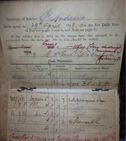 A soldier's paybook