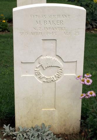 Matenga Baker's grave at Faenza War Cemetery, Italy
