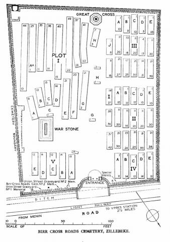 Plan of Birr Cross Roads Cemetery